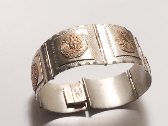 【 mexican　jewelry　925 】 Mexico Necklace 925 Silver Gold Plated Mexican Flag Pendant
