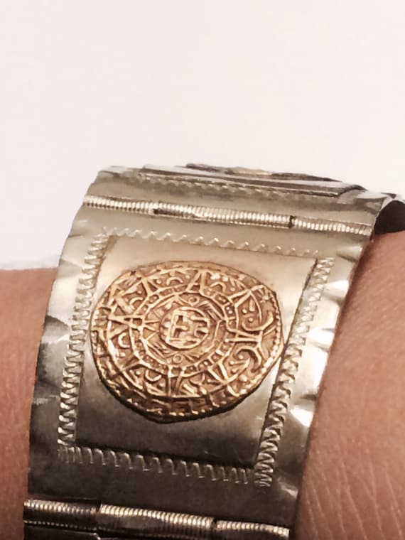 Vintage Handmade 1940s Taxco Mexican Aztec 925 Sterling Silver