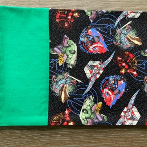 Avengers Standard Cotton Pillowcase - Black- Green- Ironman-Hulk- Captain America- Vision- Falcon