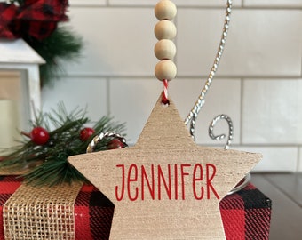Personalized Christmas ornaments - wooden ornament - custom name ornament