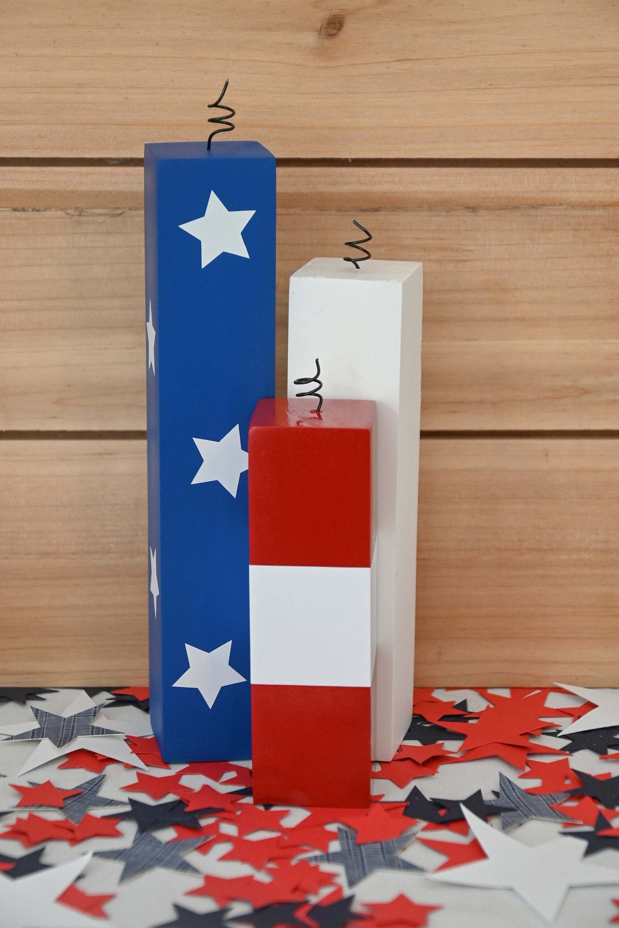 July 4th wood firecracker decoration