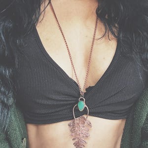 Fern Leaf and Aventurine Necklace
