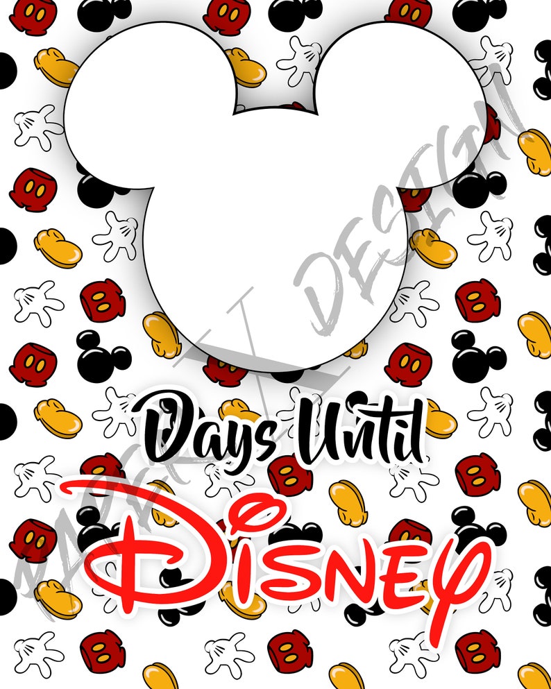 Disney Countdown Icon Pattern Days Until Disney Printable Etsy