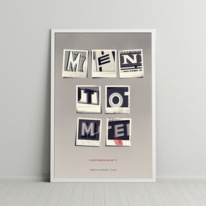 Memento Movie Poster | Christopher Nolan | Memento minimalist movie poster | Memento alternative film print