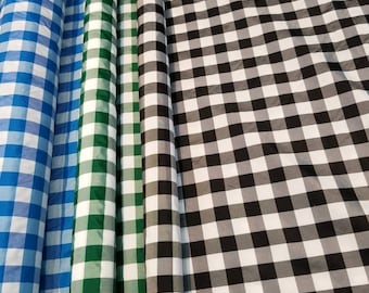Taffeta Plaid ( Check)  available in 3 different colors usable for interior designing and for apparel. 54 inches wide sold by the yard.