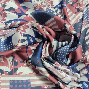 Digital designer print. Multicolor plaid  print with unique flowers 54&quot; wide. Sold by the yard