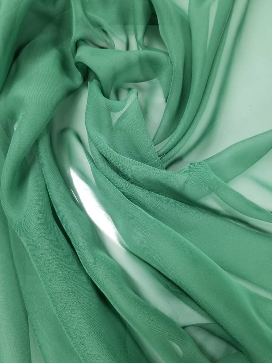Emerald Green Color Chiffon 45 Wide. Usable for Apparel and Interior ...