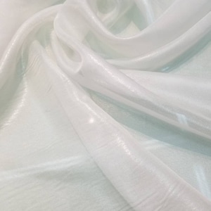 100% Silk French Chiffon  54&quot; wide Metallic White base silver &  White base with Gold shine   Usable for Apparel  interior designing.