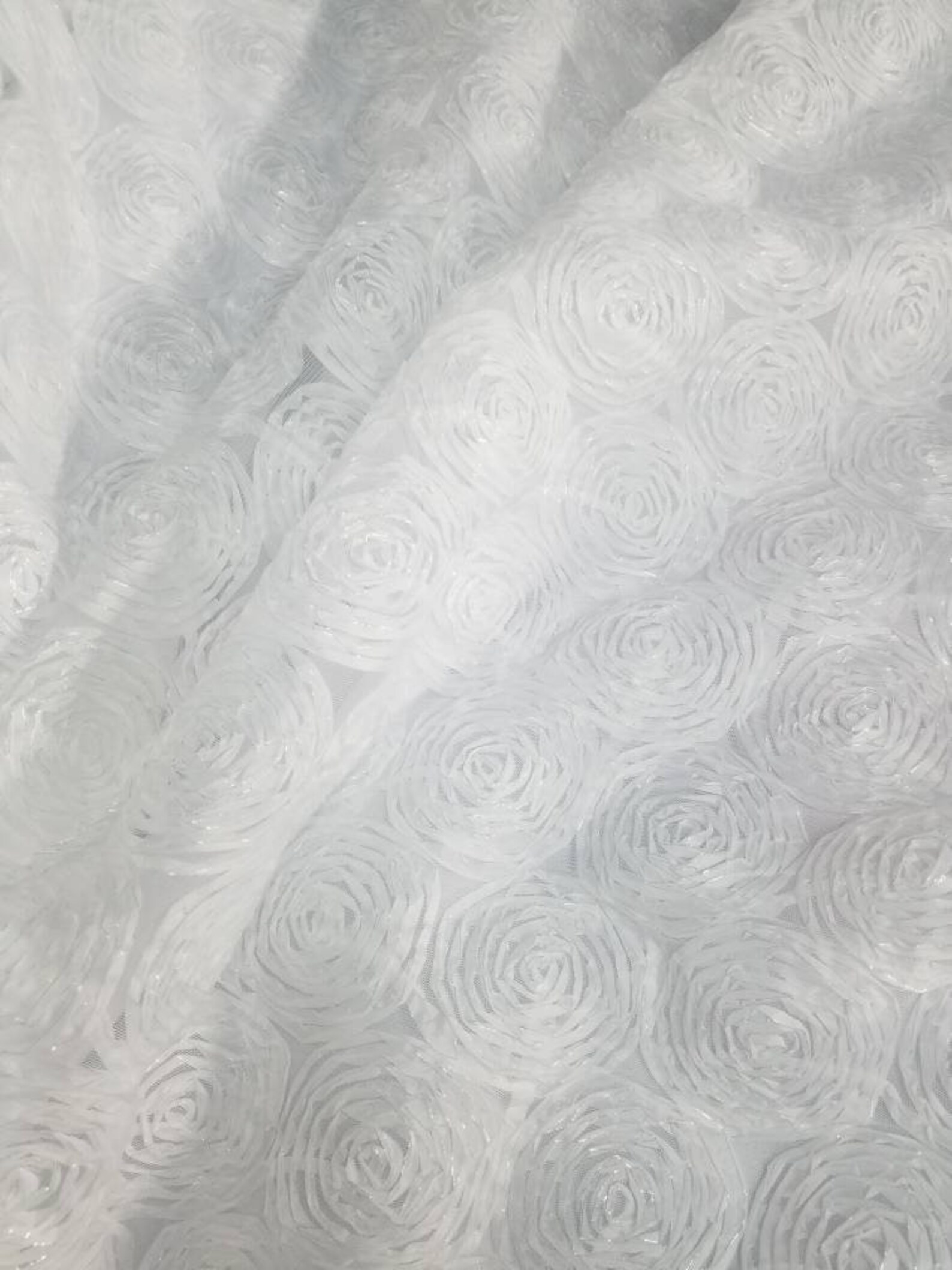 White Resette Bridal Fabric Usable for Apparel,accessories and Interior ...