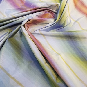 100% silk taffeta stripe usable for draperies & Appearel, 54&quot; wide.    Sold by the yard. For interior designers and decoration.