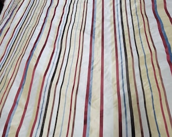 100% Silk Taffetta/Dupion stripe  fabric by yard  54" wide. Can be used for Clothing and Interior Designing.