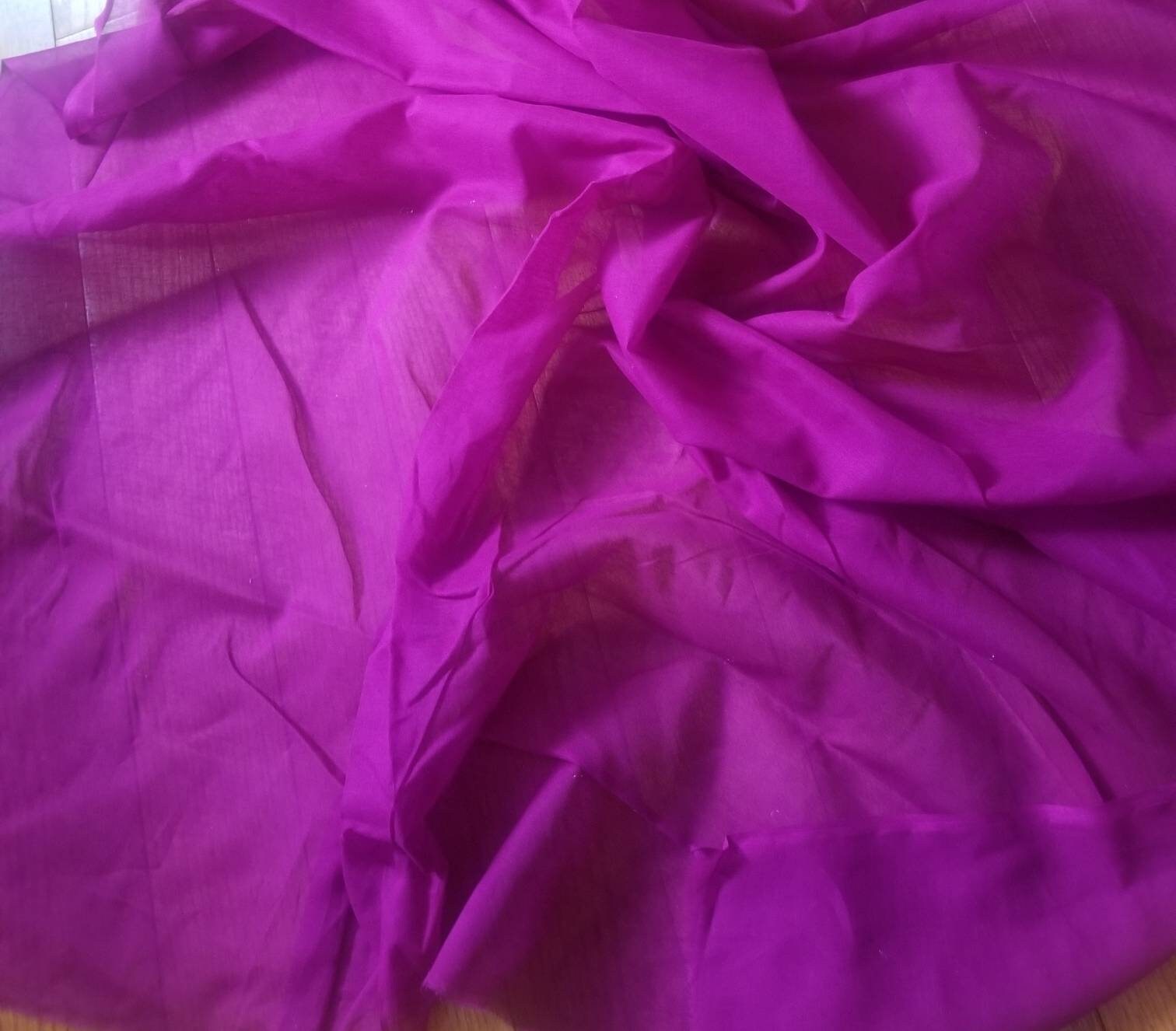 Purple color Mercerised 100% soft Cotton Voile fabric usable | Etsy