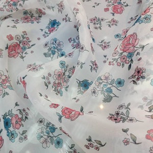 Gazar organza fabric digital print  fabric by yard  54&quot; wide. Can be used for Clothing and Interior Designing.