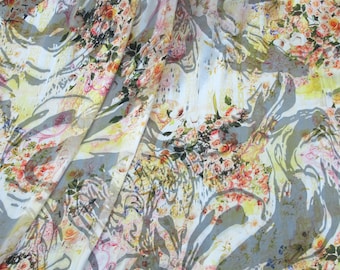 Italian designer Chiffon  Burnout fabric Floral print. Price for One Yard  54" Wide