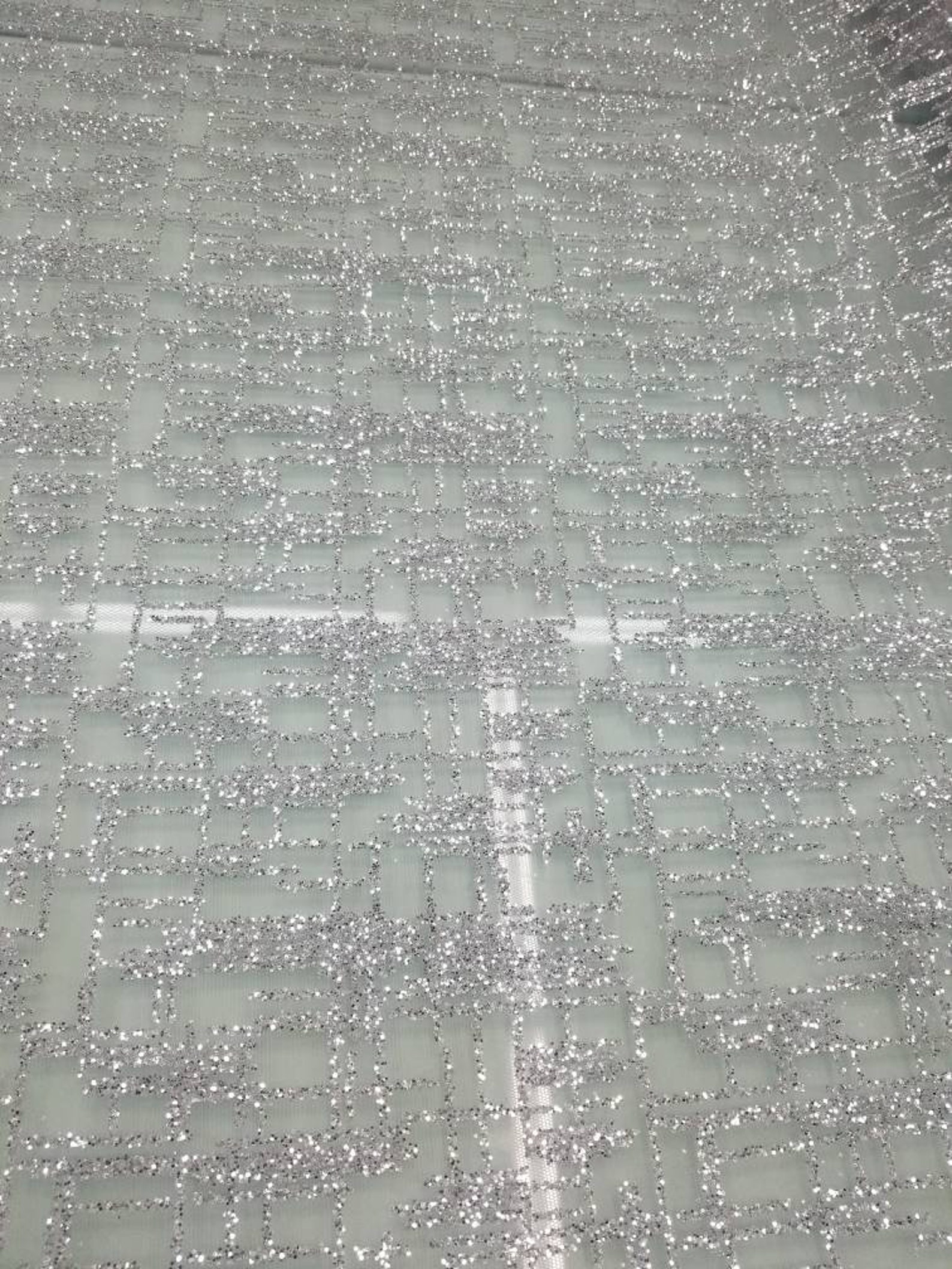 Silver Color Glitter Metallic Fabric Usable for Decoration and Etsy