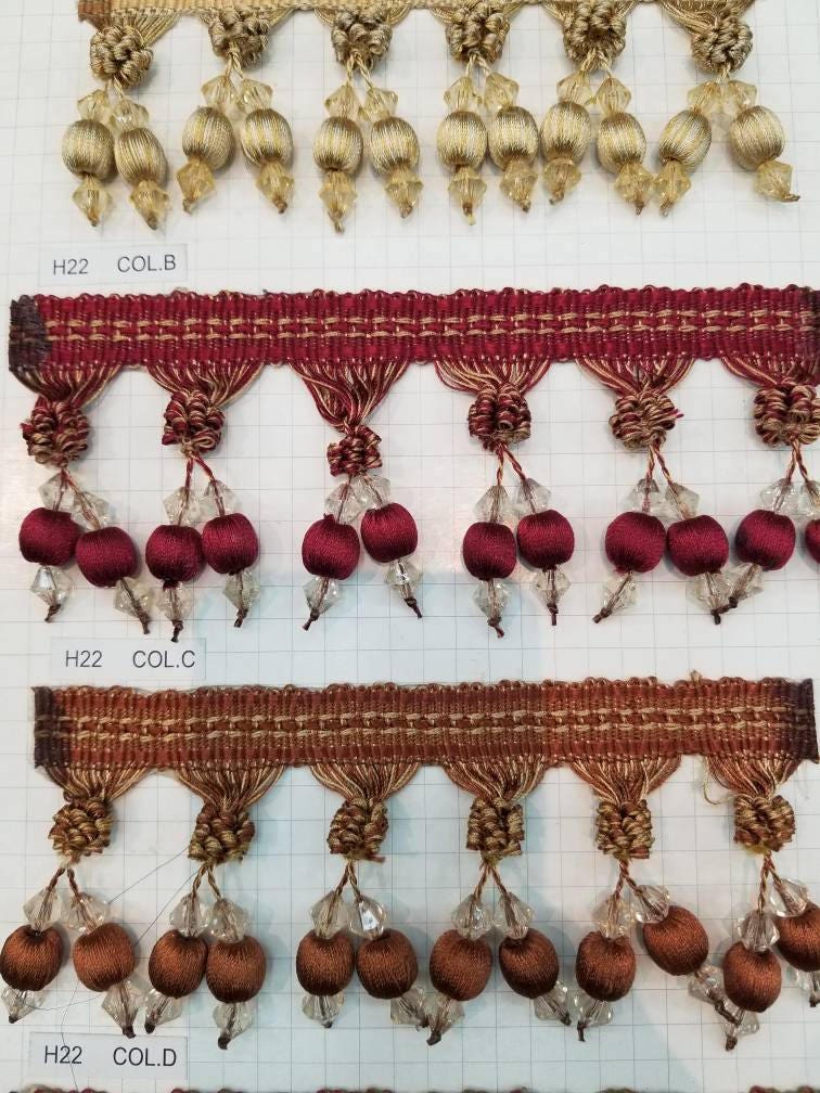 Beaded Tassel Trim Sold by the Yard Usable for Tassel Fringe Etsy Canada