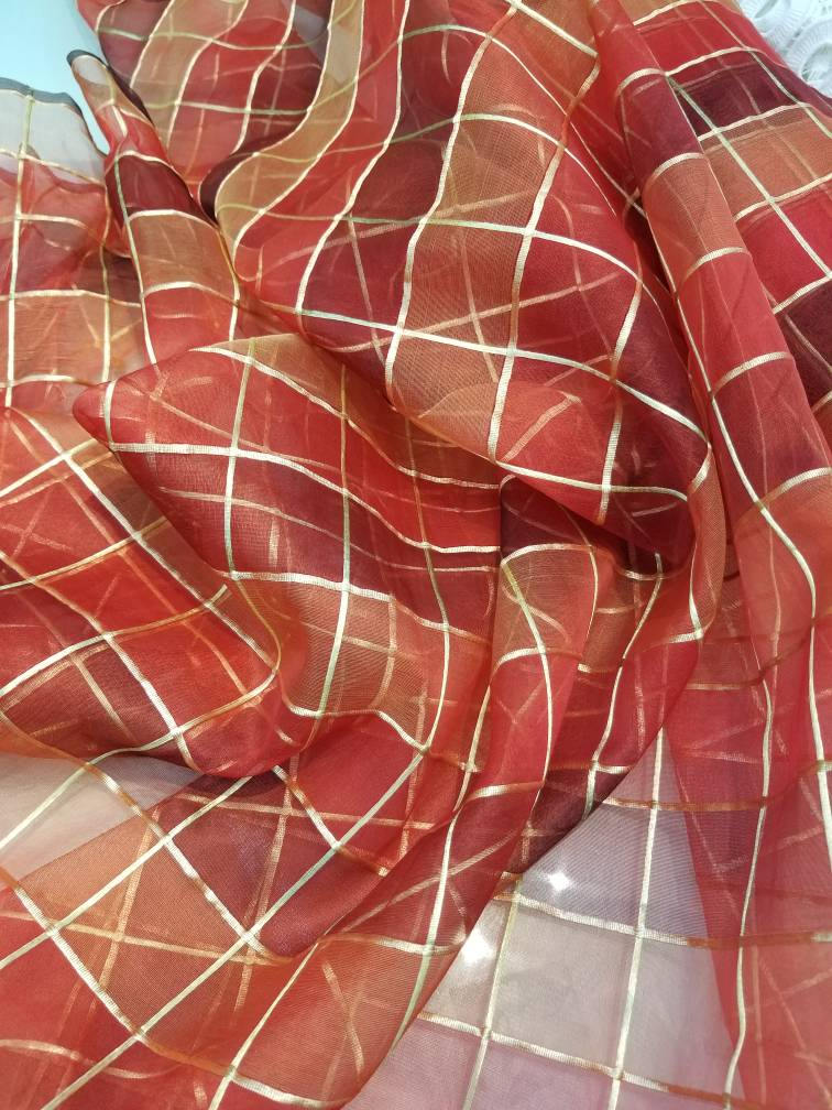 Multicolor Organza Plaids Fabric JM-5004/1074 main image 1