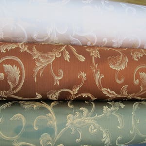 Damask Jaquard  Brocade for Upholstry/ Drapery Fabric 110&quot; wide by the yard  Minimum order 20 yards.