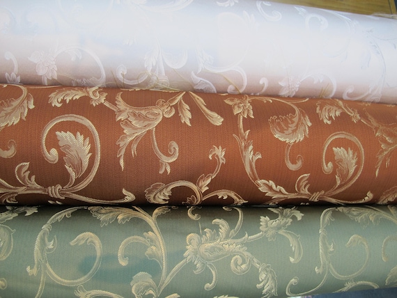 Damask Jaquard  Brocade for Upholstry/ Drapery Fabric 110" wide by the yard  Minimum order 20 yards.