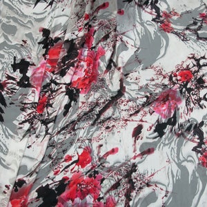 Italian designer silk Chiffon  Burnout fabric Floral print. Price for One Yard  54&quot; Wide