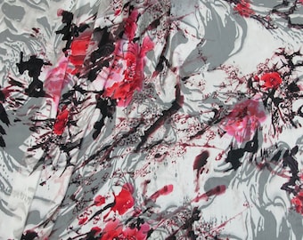 Italian designer silk Chiffon  Burnout fabric Floral print. Price for One Yard  54" Wide