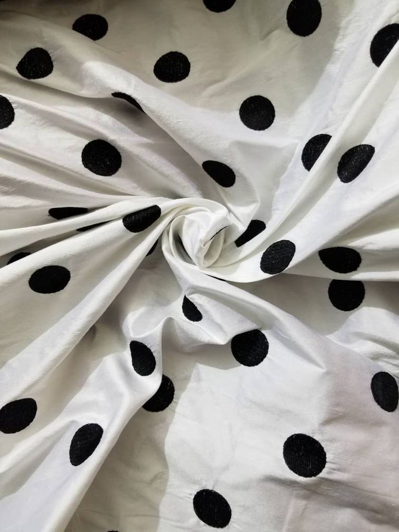 polka dots 100% silk shantung 54 wide black dots on etsy