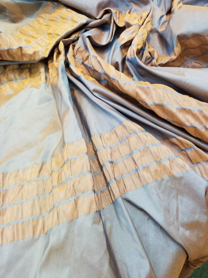 Blue Purple 611 Striped Silk Shantung main image 1