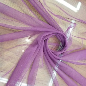 Super fine soft Purple color Tulle/Mesh 60" wide sold by the yard usable for Apparel and interior designing.