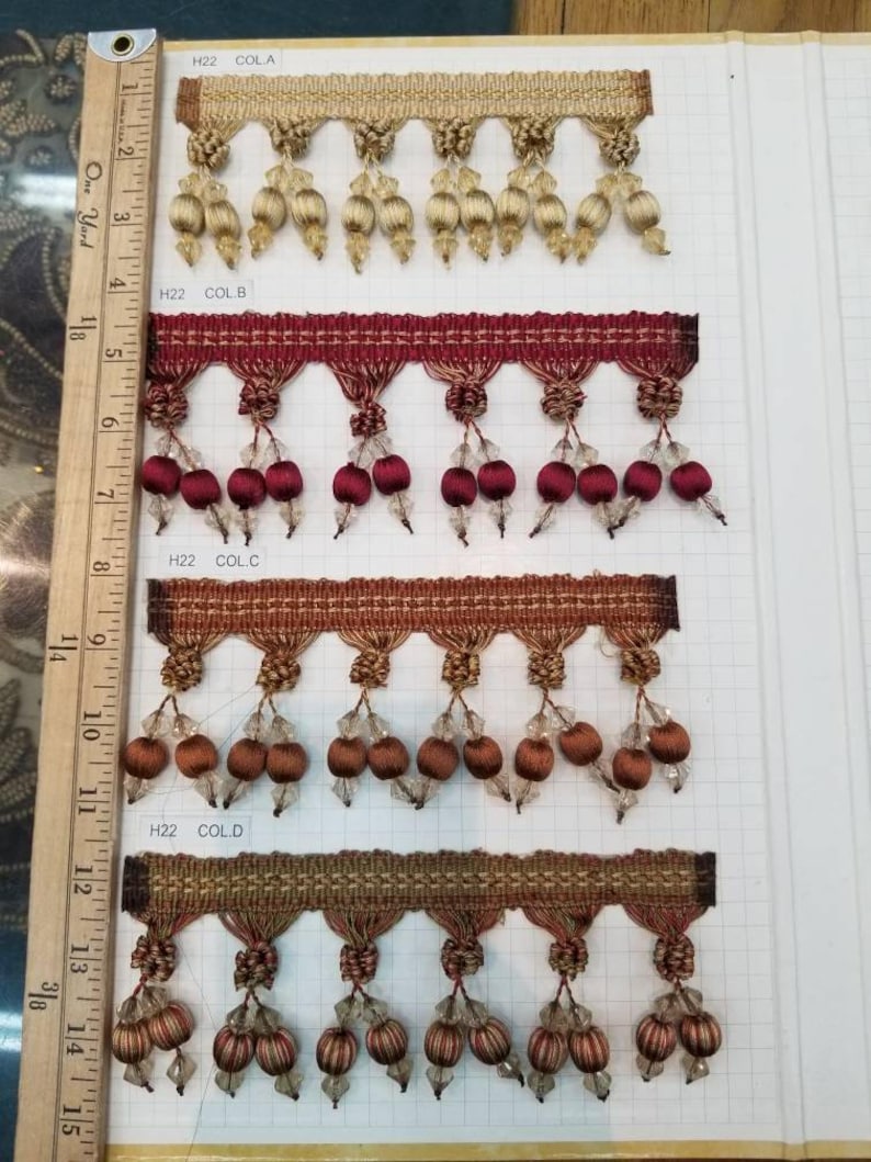 Beaded Tassel Trim Sold by the Yard Usable for Tassel Fringe Etsy Canada