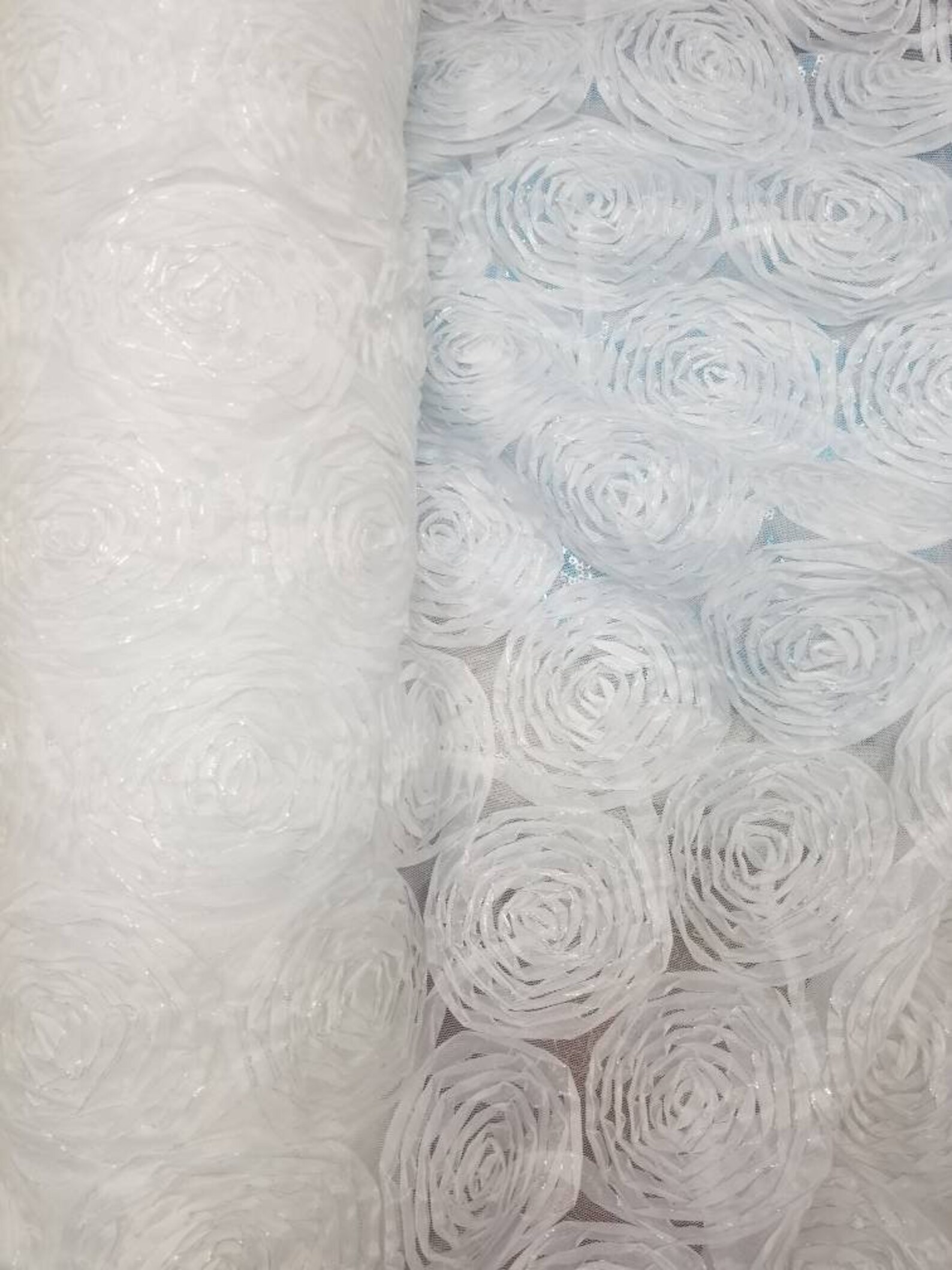 White Resette Bridal Fabric Usable for Apparel,accessories and Interior ...