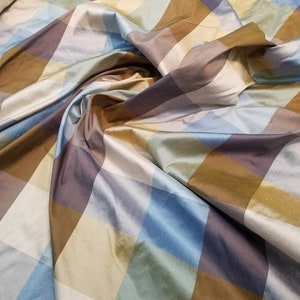 Blue Madras 100 Plaid Silk Shantung main image 1