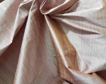 Pin stripe iridescent silk Shantung 54" wide usable for Apparel and interior designing.