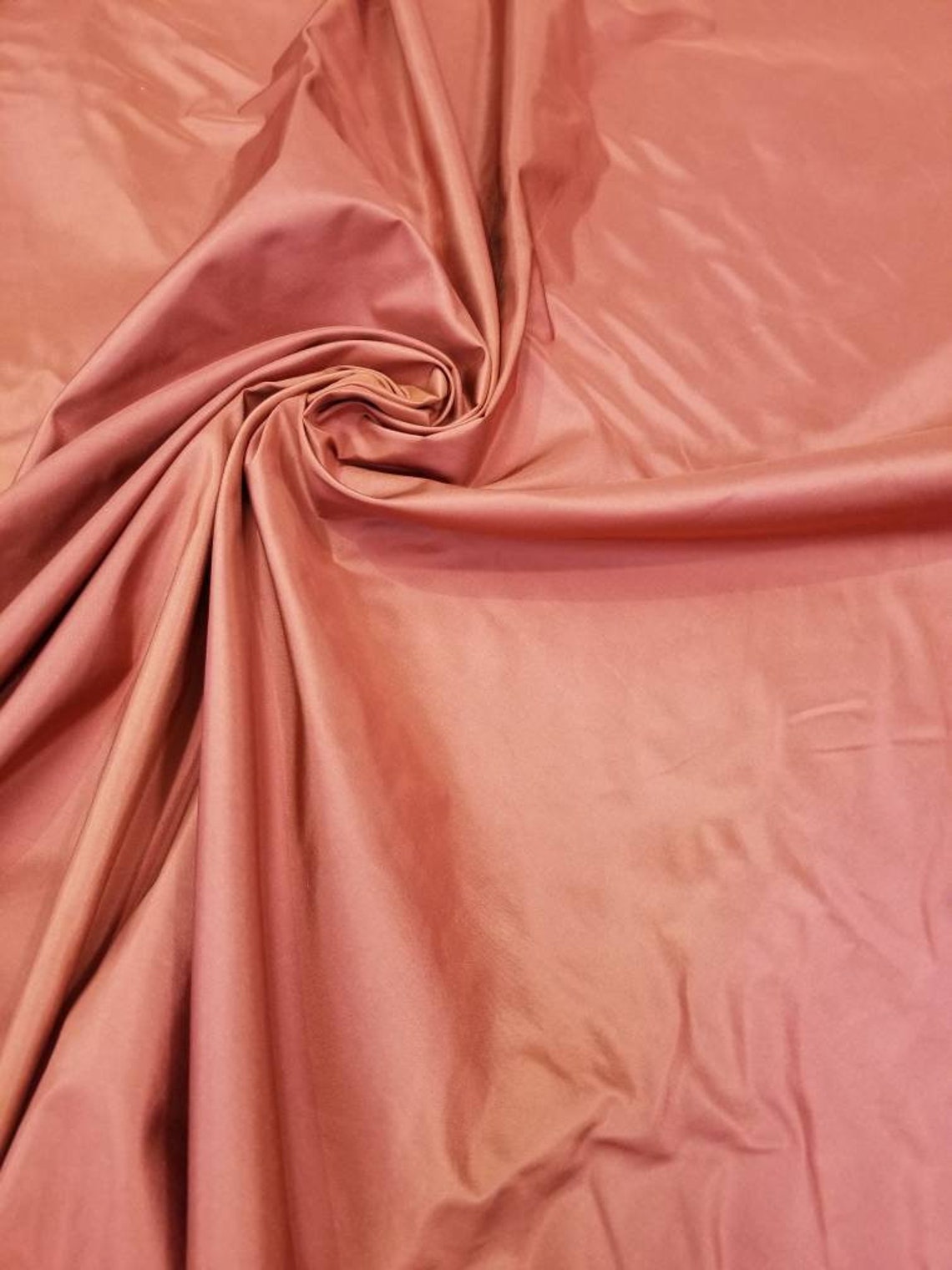 Antique Rust Brown Taffeta Silk Fabric main image 1