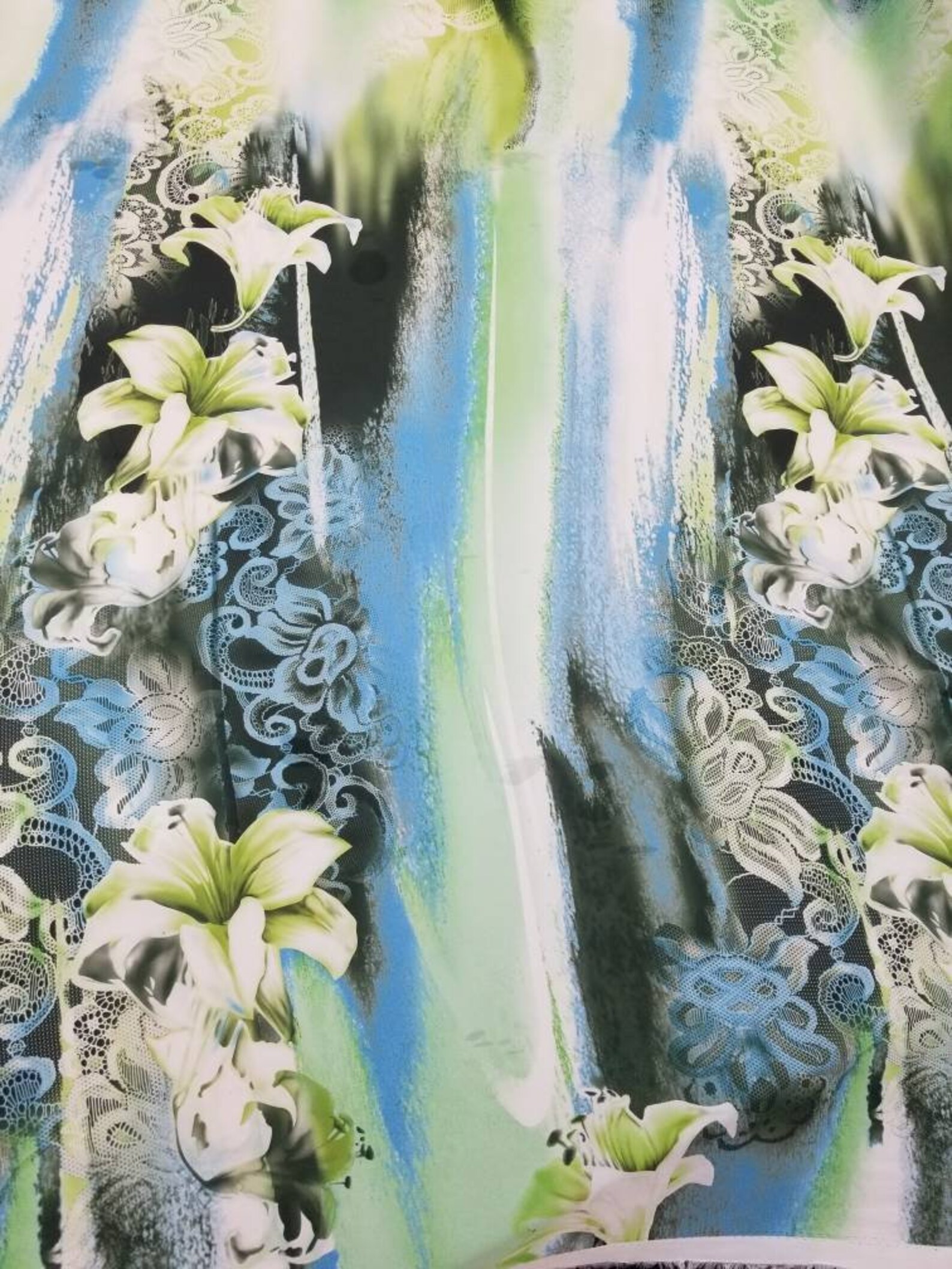Multicolored Wildflowers Digitally Printed on Kiana Silk