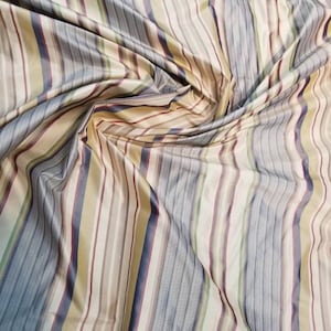 100% silk taffeta stripe usable for draperies & Appearel, 54&quot; wide.    Sold by the yard. For interior designers and decoration.