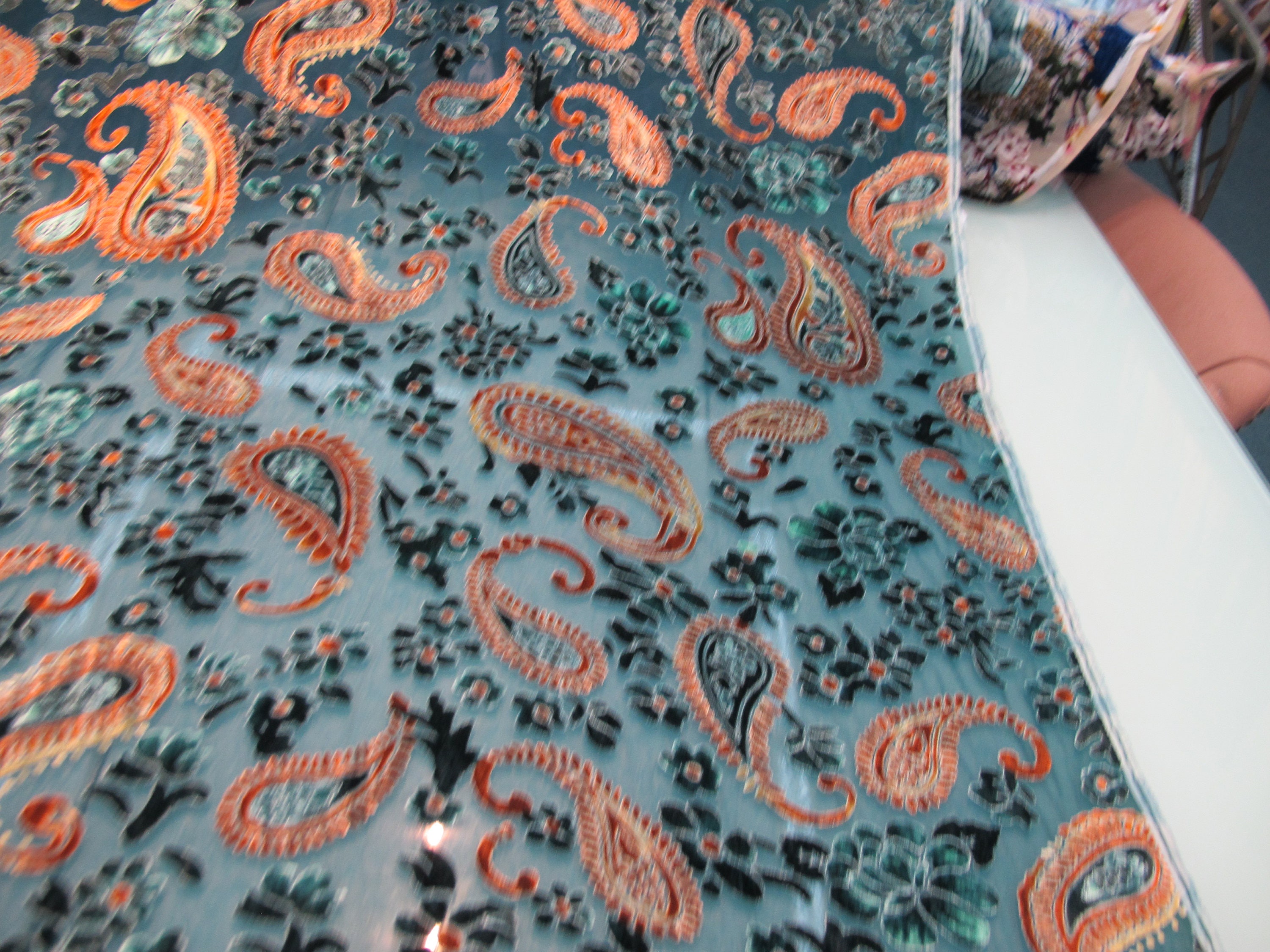 Italian Designer Chiffon Velvet Burnout Fabric Floral Print. | Etsy