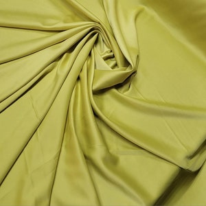 Stunning  Italian Chartuese color Stretch Satin Elegant and lustrous,  it&#39;s smooth and made of the finest quality 58 inches wide fabric.