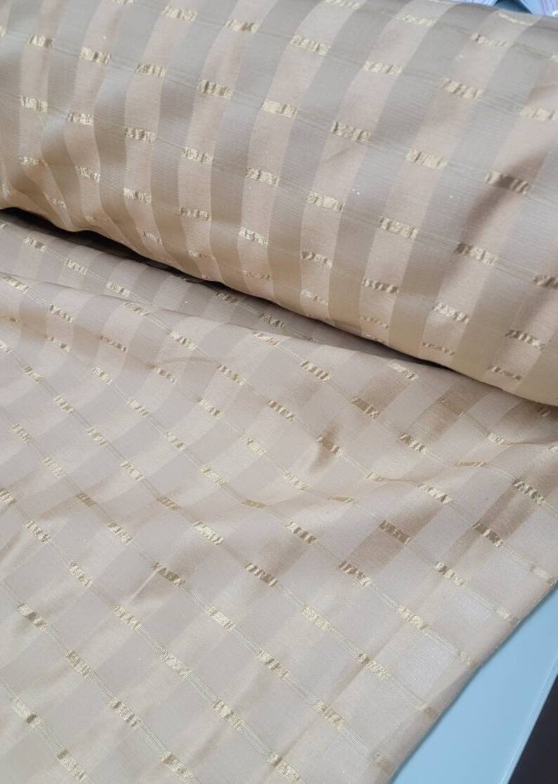 Gold Black Gingham Shantung 683 Fabric main image 1