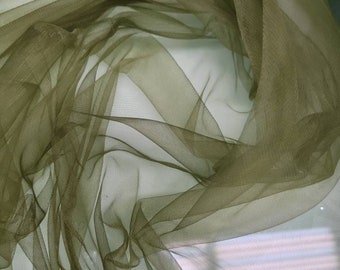 Super fine soft Olivino green   color Tulle/Mesh 60" wide sold by the yard usable for Apparel and interior designing.