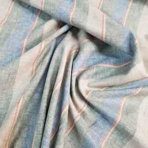 Striped heavy weight  linen 45 inches wide. Usable for household furnishing and clothing.