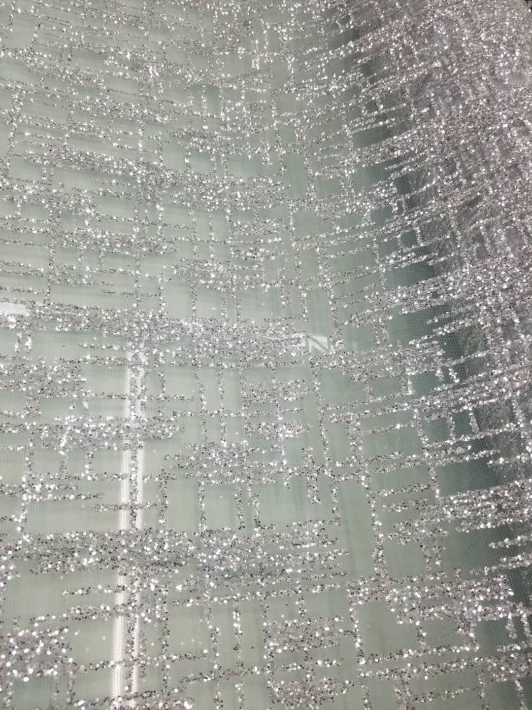 Silver Color Glitter Metallic Fabric Usable for Decoration and Apparel. 58 Wide Sold by the Yard