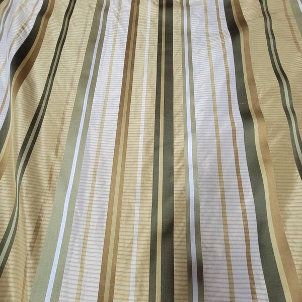 100% silk taffeta stripe usable for draperies & Appearel, 54" wide.    Sold by the yard.