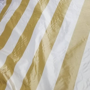 100% silk taffeta stripe usable for draperies & Appearel, 54&quot; wide.    Sold by the yard. For interior designers and decoration.