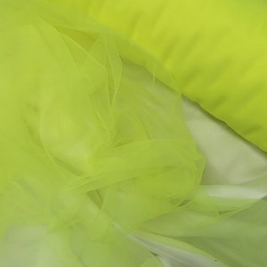 Super fine soft Neon  green   color Tulle/Mesh 60&quot; wide sold by the yard usable for Apparel and interior designing.