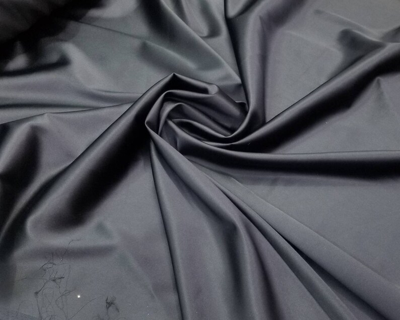 Italian Stretch Satin Black Color 50 Wide Usable for - Etsy
