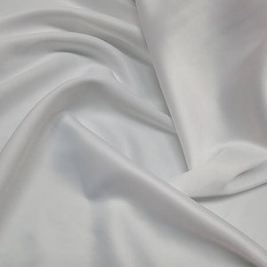White Stretch Italian  Dull  Satin fabric 58&quot; wide silky poly usable for apparel, accessories and interior designing.