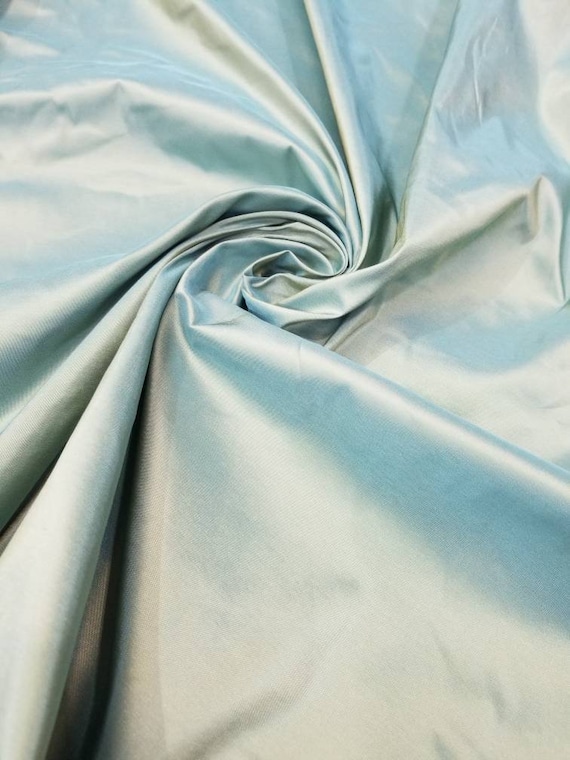 100 Silk Taffeta Sage Green Color Is A Crisper Finely Etsy