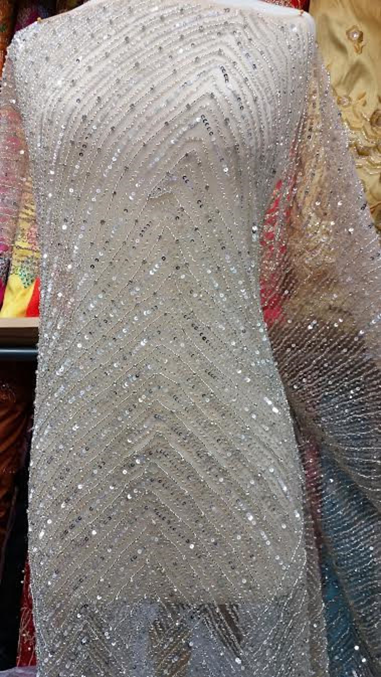 Rhinestone Beaded Fabric Dress Fabric 54 Inches Wide Etsy