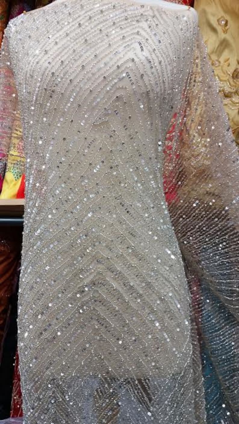 Rhinestone Beaded Fabric Dress Fabric 54 Inches Wide Etsy