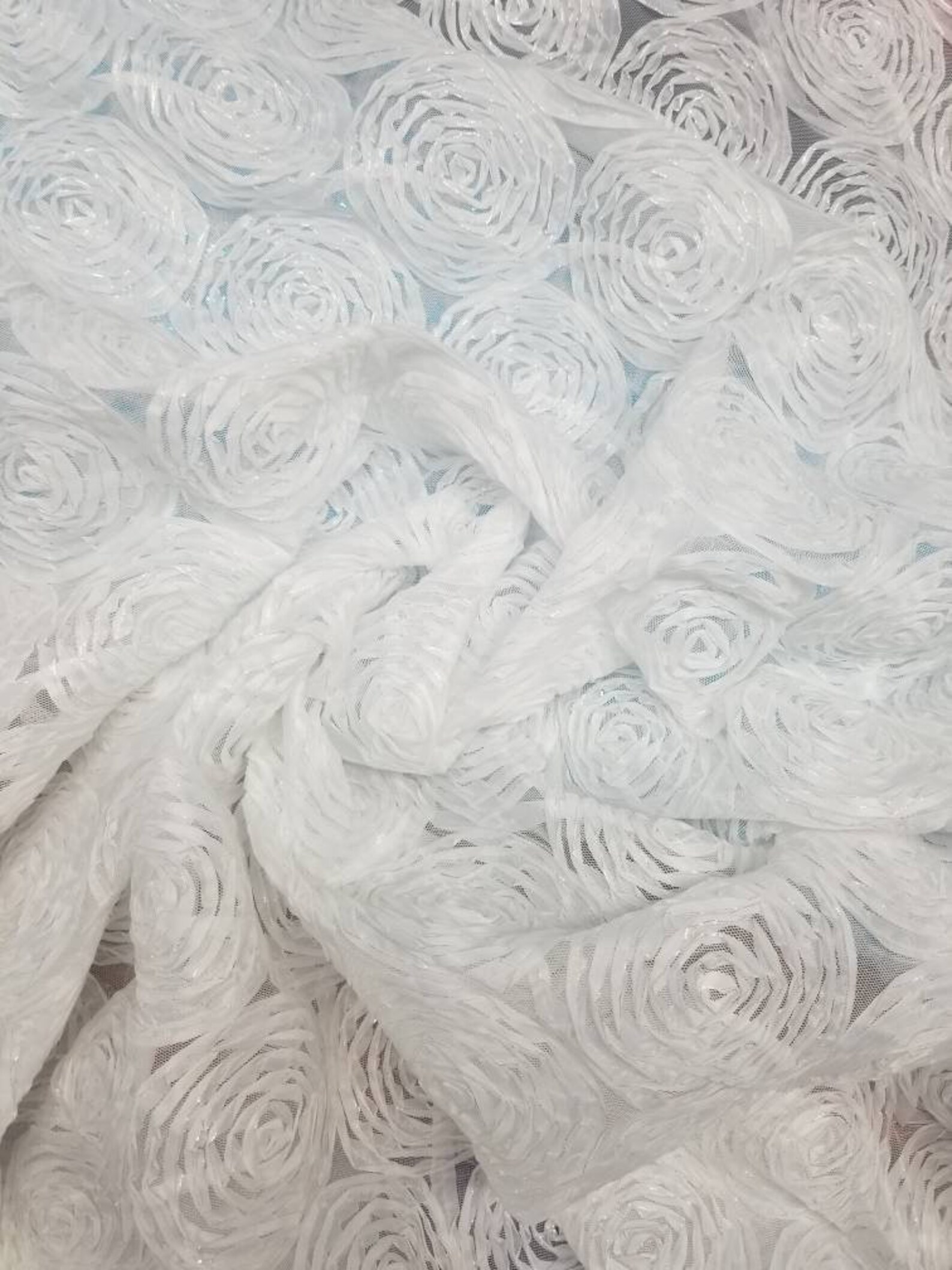 White Resette Bridal Fabric Usable for Apparel,accessories and Interior ...